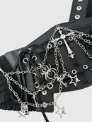 HERSHINE Women's Fashion Cross Chain Elastic Wide Belt, Y2K Gothic, Punk, Harajuku, Rock, Hip Hop Accessories，spring，summer