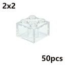 MOC Transparent Thick Building Blocks 1x1 1x2 2x2 2x4 Dots Clear Brick Figures Educational Creative Toy for Kid Compatible Brand