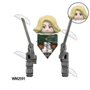 WM6165 WM6166 WM6148 Blocks Anime Bricks Dolls Action Toy Fig Building Blocks Erem Jaeger Armin Levi Mikasa Model Doll