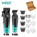 VGR V-996 男士专业理发器，带 DLC 刀片，7000 RPM，LED 显示屏，理发店无绳专业修剪器