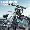 BURCHDA RX80 电动自行车 1000W 电机 成人 48V17.5AH 电动自行车 26 英寸 4.0 宽胎 雪地山地车 MTB 越野