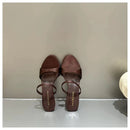 The 'Soleil' Square-Toe Silk Sandals