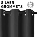 Solid 100% Blackout Curtain for Living Room Grommets Top Thermal Insulated Light Blocking Curtain Drapes for Home Patio Privacy
