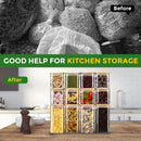 12Pcs Square Glass Food Storage Jar with Bamboo Lid 430ml/600ml Transparent Sealed Kitchen Can Container Stackable Tank Mold