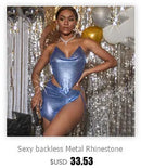 Sexy y2k clothes metal rhinestone corset crop top women summer nightclub party tops for woman see through beach halter tank top