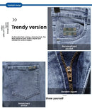 Hot summer jeans for men, trendy Korean style, slim fit