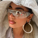 Luxury Y2K One Piece Sunglasses Women Brand Designer New Punk Sports Sun Glasses Men Goggle Shades UV400 Fashion Letter Eyewear