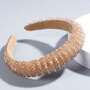 Full Crystal Luxury Hair Accessories Hairbands Sparkly Padded Rhinestones Headbands Headdress Black White Pink Women Headband