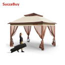 VEVOR 11x11ft/10x10ft/10x13ft Portable Gazebo PU Coated 250D Garden Market Waterproof Collapsible Canopy Party Tent for Outdoor