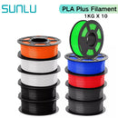 SUNLU PLA PETG PLA Plus 线材 10 卷 3D 线材 1KG/卷 1.75mm 100% 线材整齐排列 适用于欧盟美国 3D 打印