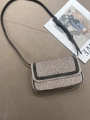 Spring summer casual natural straw leather shoulder strap bag