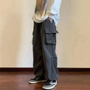 工装裤男士街头潮流嘻哈裤弹力腰哈伦九分裤黑色原宿休闲口袋女士裤子