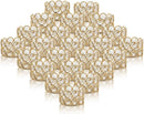 24PCS Crystal Gold Votives Candle Holder Elegant Decorative Tealight Candle Holders for Weddings Parties Chirstmas Gifts