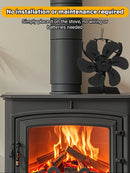 6leaf fireplace fan,winter warm home efficient heat distribution Winter fireplace fan Hot blast stove fan ecological quiet black