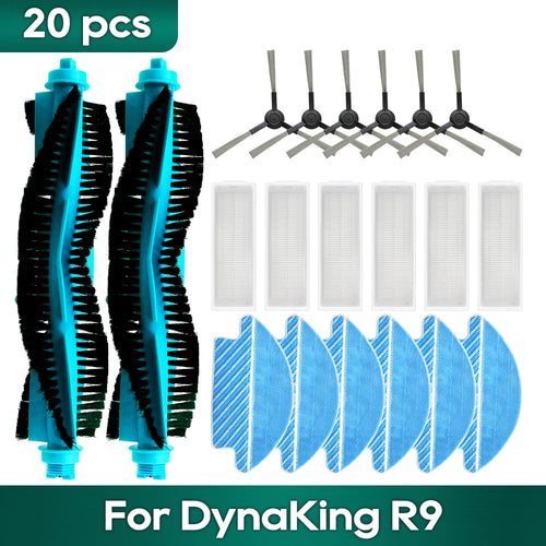 适用于DynaKing R9 다이나킹 R9扫地机器人主边刷高效过滤器拖布替换备件配件