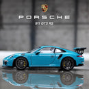 威利 1:24 保时捷 911 GT3 RS 蓝色合金汽车模型 仿真车摆件 收藏礼品玩具 压铸模型 男孩玩具