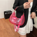 Fashion Half Moon Shoulder Bag For Women 2025 Summer Waterproof PVC Transparent Crossbody Bag 8 Colors Jelly Mobile Phone Purse