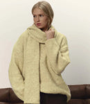 Hirsionsan 2025 New Soft Loose V Or O Neck Knitted Sweaters Women Winter Solid Female Pullovers Warm Basic Knitwear Jumper