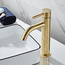 Bathroom Faucet Solid Brass Bathroom Basin Faucet Cold And Hot Water Mixer Sink Tap Single Handle Deck Mounted Brushed Gold Tap