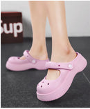 STRONGSHEN Women Summer Platform Clogs Sandal Outdoor Non-slip EVA Mary Jane Hole Shoes Beach Slippers Women's Sandalias Muje