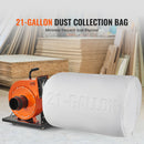 SucceBuy Dust Collector 1HP 537 CFM Air Flow Rolling Dust Collector with 21-Gallon Dust Collection Bag 2.5 Micron Bag Filtration