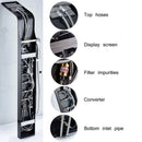 LED Light Shower System Bath Shower Column Black Rain Waterfall Shower Panel Bidet Faucet with Handshower Massage Jets Spout