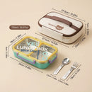Microwavable 304 Stainless Steel Lunch Box 2/3 Compartment Bento Box Leakproof Food Storage Containers Adults Kids School