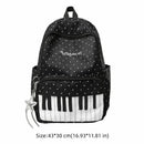 New Large Capacity Polka Dot Backpack Lightweight Multifunctional Piano Key Backpack Black Piano Mochilas for Women