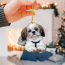 2D 亚克力西施犬汽车挂件 - 活力设计，适用于汽车内饰、节日装饰、钥匙扣、背包挂件