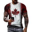 Retro Canada Flag T-shirt 3D Printed Street Maple Leaf Pattern Short Sleeve T Shirts Fashion Trend 2025 Spring New Tee Top