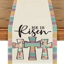 2025 Easter Rabbit Table Runner Linen Bunny Dining Table Cloth Placemat Spring Holiday Happy Easter Decoration For Home Kitchen