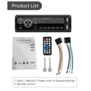 Podofo 1Din 双USB MP3播放器 ISO端口车载收音机 按键触控 USB 4声道音频输出 蓝牙遥控车载音响