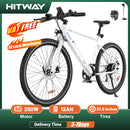 HITWAY电动自行车，700C成人电动自行车，带36V12Ah可拆卸电池的通勤徒步电动山地自行车