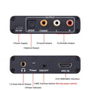 4K HDMI ARC 音频分离器 数字转模拟音频转换器 ARC 转 SPDIF 同轴 L/R 立体声 3.5 毫米插孔音频适配器 适用于高清电视