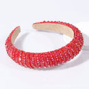 Full Crystal Luxury Hair Accessories Hairbands Sparkly Padded Rhinestones Headbands Headdress Black White Pink Women Headband