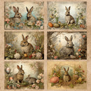 16 Sheets A5 Size Easter Bunny Egg Wreath Background Vintage Grunge Journal Planning Scrapbooking