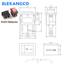 5件/批 12款KCD1系列 21*15mm 3/4/6脚船形汽车翘板开关 6A/250VAC 10A/125V AC带红绿灯开关