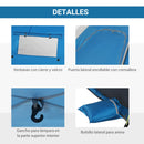 Outsunny Pop-Up Beach Tent with 2 Doors 2 Windows 220X173X120 cm Blue