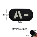 5*2.5CM 红外线反光血型 A B AB O POS NEG 臂章 魔术贴，战术徽章 服装贴纸 夜光