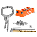 SucceBuy 56 Pcs Pocket Hole Jig Mini Jig Pocket Hole System with 9" C-clamp Step Drill Wrench Drill Stop Ring Square Drive Bit