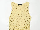 BSAY 2026 Women's Yellow Polka Dot Maxi Dress Sleeveless Crew Neck Waist Ruched Elegant Long Dress Summer Casual Party Dresses
