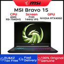2024 MSI 微星 Bravo 15 游戏笔记本电脑 15.6 英寸 FHD 144Hz IPS 屏幕笔记本 AMD 锐龙 9 7940HS 16GB 1TB RTX4060 游戏电脑 PC