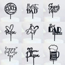 New Dad's Happy Birthday Cake Topper Golden Beer Super Dad High-grade Acrylic Father's Day Party Cake Toppers Dessert Decoration