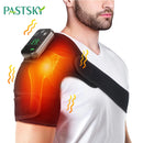 Shoulder Brace Belt Rechargeable Heating Vibration Shoulder Support Massager Knee Arthritis Pain Relief Thermal Physiotherapy