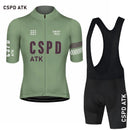 CSPD ATK men's cycling sportswear set summer lightweight cycling jersey sponge cushion cycling bib MTB cycling suit