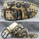 Rivet PU  Leather men's belt Fashion alloy belts Buckle luxury brand jeans belts for men business belt female belt