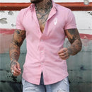 Men's shirt printed lapel summer short-sleeved Hawaiian simple new style daily vacation breathable casual and comfortable
