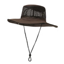 Men Women Summer Wide Brim Outdoor Sport UV Sunscreen Cowboy Fisherman Hat Foldable Big Breathable Mesh Fishing Sun Cap A5