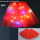 Children Kids Girls Light Up Tutu Led Skirt Glow Wreath Headband Party Birthday Luminous Costumes Christmas Halloween Festival
