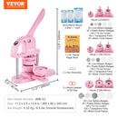 SucceBuy 3-IN-1 Button Maker Button Maker Machine with Panda Magic Book  Ergonomic Arc Handle Punch Press Kit